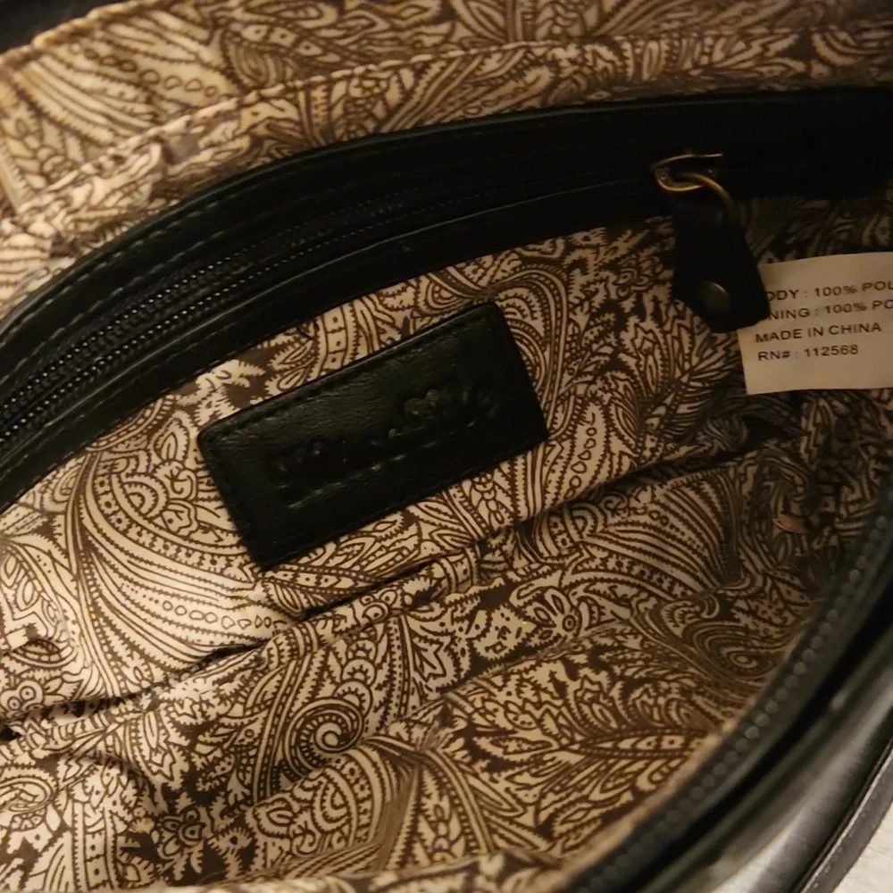 Miss Me black shoulder bag with gold & silver rivots - Picture 6 of 16